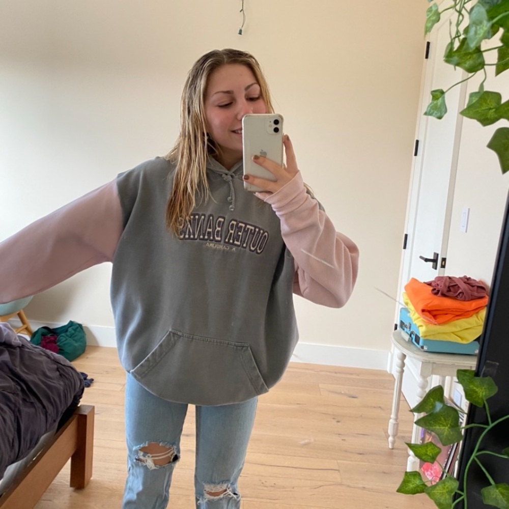Grey custom made hoodie